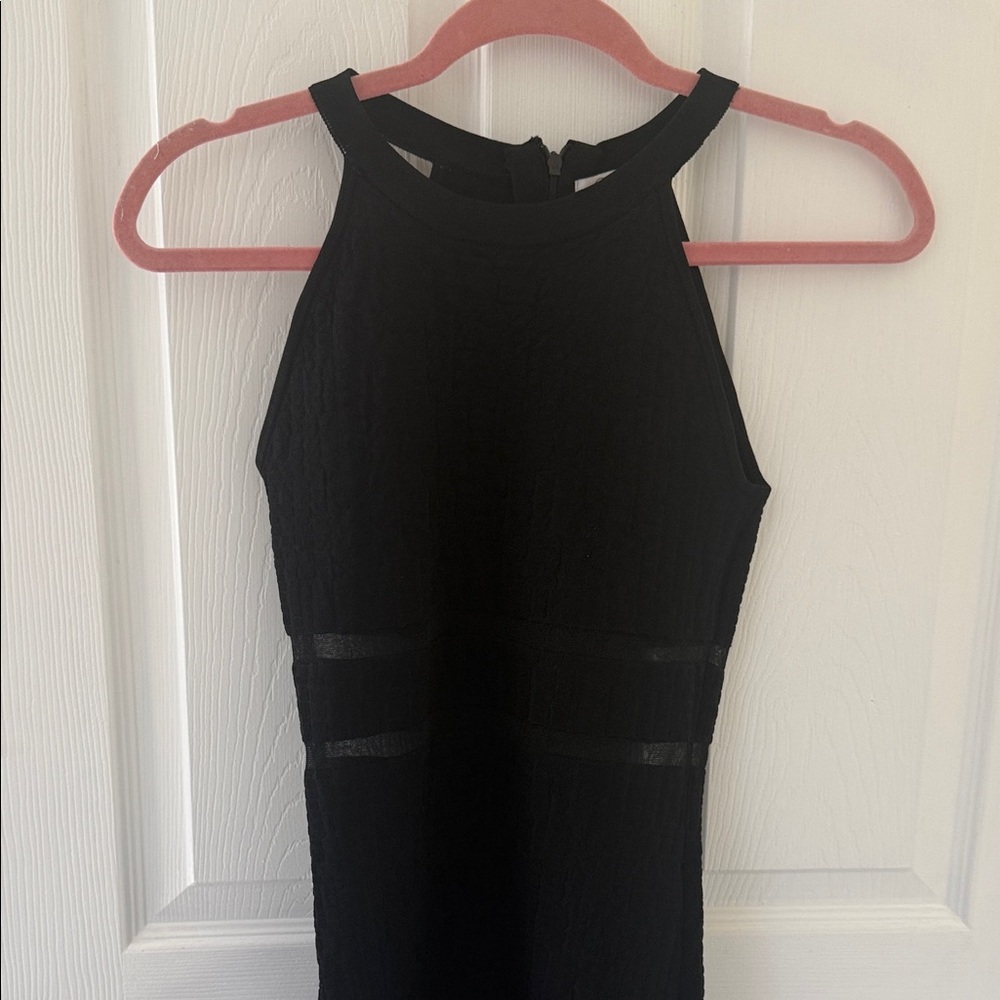 Black Sleeveless High Neck Bodycon Dress